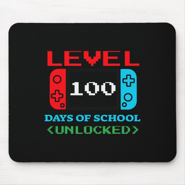 Mousepad Nível 100 Dias De Escola Desbloqueados 3 (Frente)