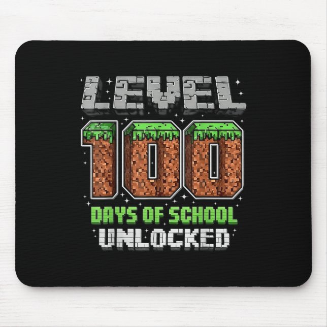 Mousepad Nível 100 Dias De Jogo De Vídeo De Pixel Desbloque (Frente)