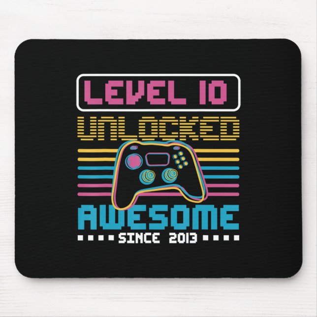 Mousepad Nível 10 desbloqueado incrível desde 2013 Gaming B (Frente)