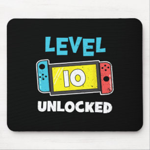 Mousepad Nível 10 Gamer 10th Birthday Gift Video G