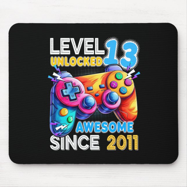 Mousepad Nível 13 13 de jogos de vídeo desbloqueados Aniver (Frente)