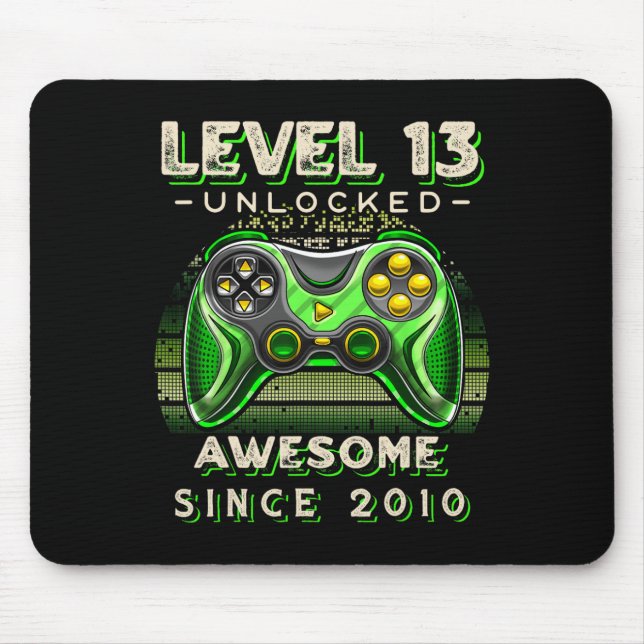 Mousepad Nível 13 13 do jogo de vídeo desbloqueado Aniversá (Frente)