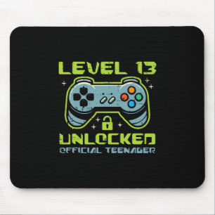 Mousepad Nível 13 Desbloqueado Oficial Adolescente Aniversá