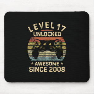 Mousepad Nível 17 Desbloqueado Aniversário de 17 anos Prese