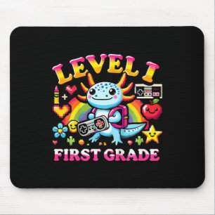 Mousepad Nível 1 Gamer de Primeiro Ano Axolote Jogo de Víde