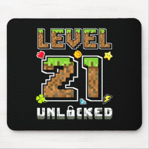 Mousepad Nível 21 Desbloqueado Aniversário 21 Anos Bday Gam