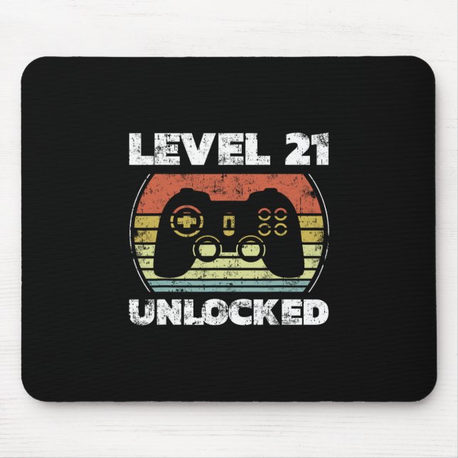 Mousepad Nível 21 Desbloqueado Vídeo Engraçado de Aniversár (Frente)