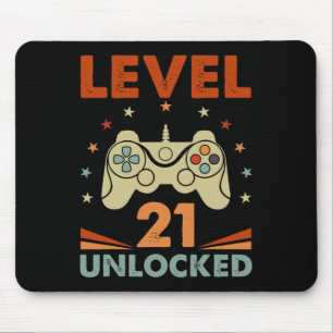 Mousepad Nível 21 Jogador De Vídeo Desbloqueado aniversário