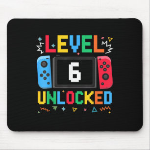 Mousepad Nível 6 Aniversário do Aniversário do 6 de Jogador