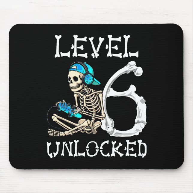 Mousepad Nível 6 - Skeleton Gamer Video Gaming 6 B (Frente)