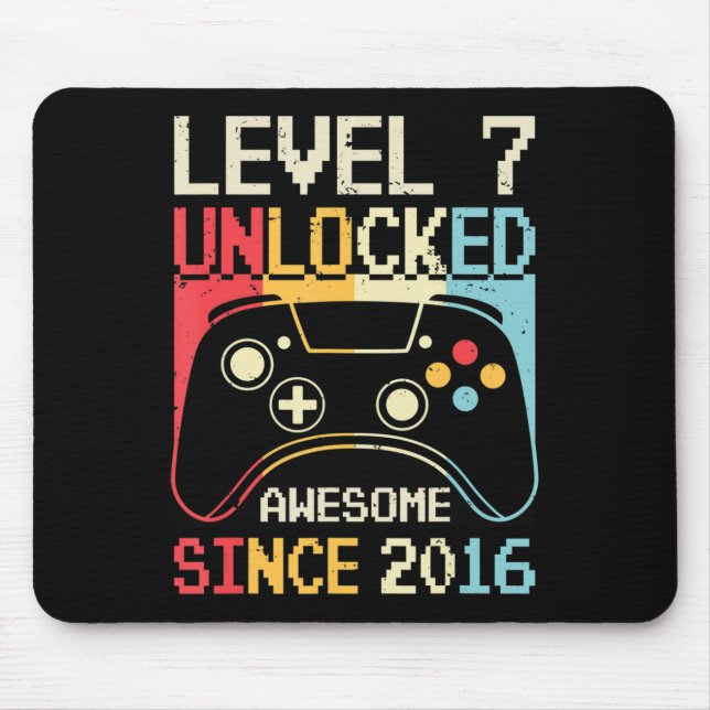 Mousepad Nível 7 7 do jogo de vídeo desbloqueado Birthday G (Frente)