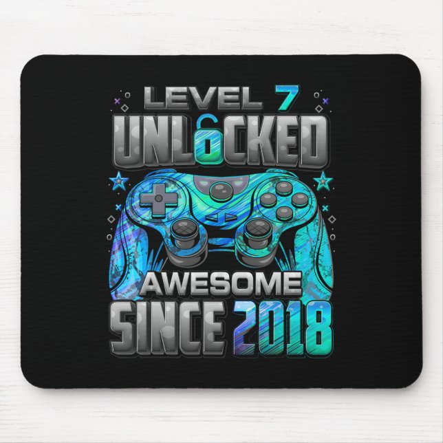 Mousepad Nível 7 Desbloqueado Incrível Desde o 7º Aniversár (Frente)