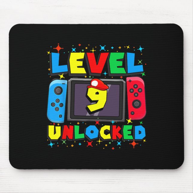Mousepad Nível 9 Desbloqueado Jogador Presente de Aniversár (Frente)