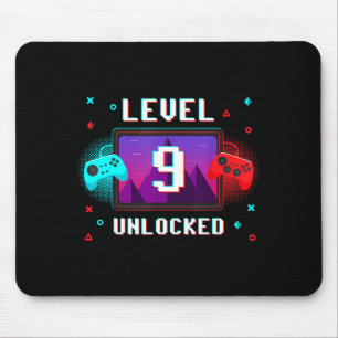 Mousepad Nível 9 Desbloqueado Vídeo Gamer Divertido 9º Aniv