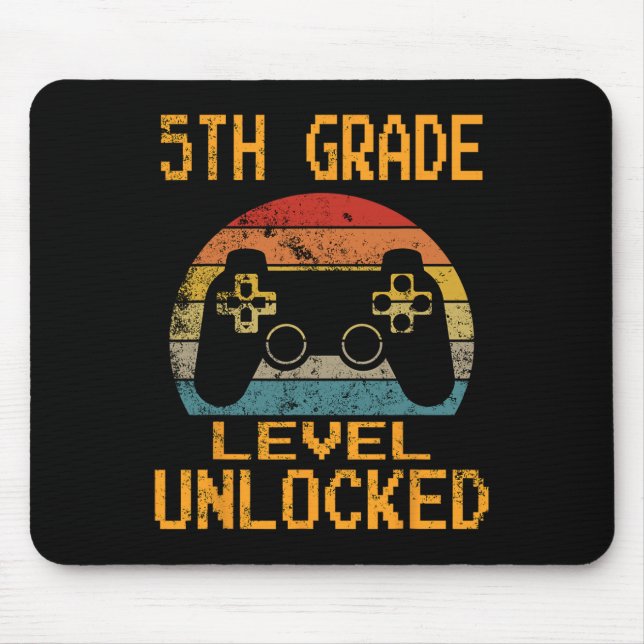 Mousepad Nível da 5ª Série Desbloqueado Video Gamer De Volt (Frente)