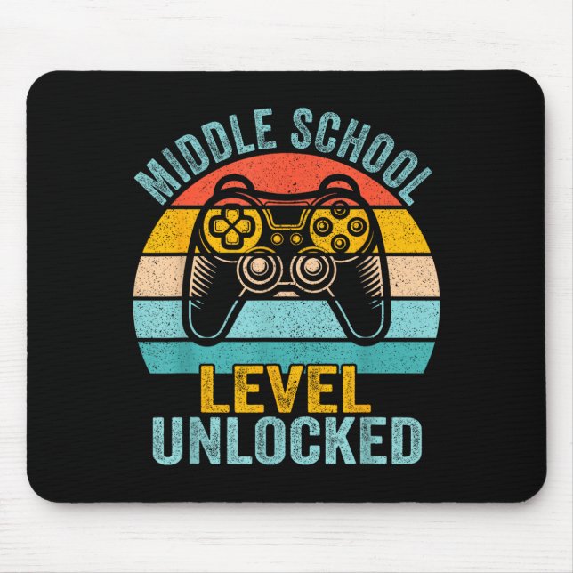 Mousepad Nível de ensino fundamental desbloqueado jogo de v (Frente)