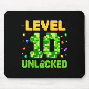 Mousepad Nível Engraçado 10 Desbloqueado Aniversário de 10