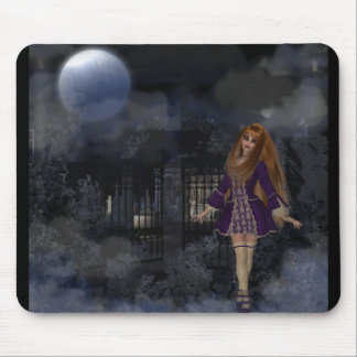 Mousepad Nivelando a menina gótico do Redhead da fantasia