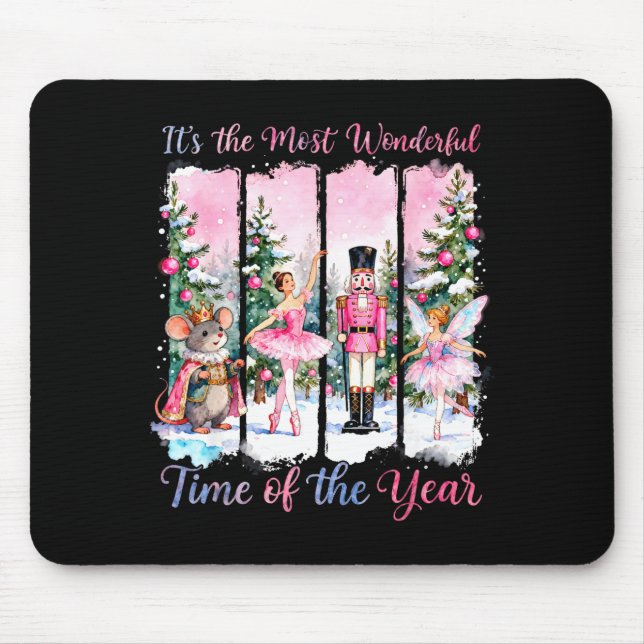 Mousepad Nk Coquette Bow Nutcracker Friends Snow Globe Chri (Frente)
