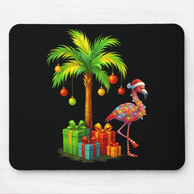 Mousepad Nk Flamingo Christmas Palm Tree Trocal Xmas  (Frente)