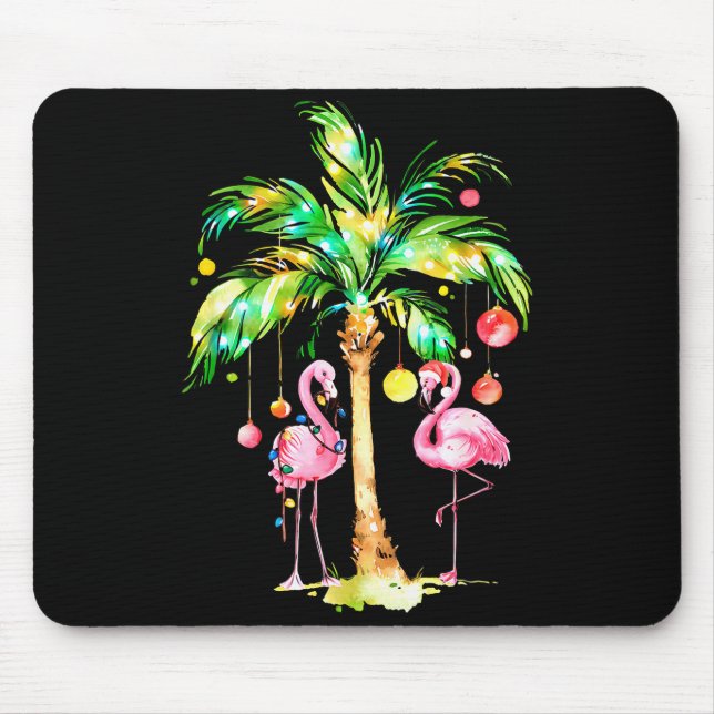 Mousepad Nk Flamingo Christmas Palm Tree Trocal Xmas Holida (Frente)