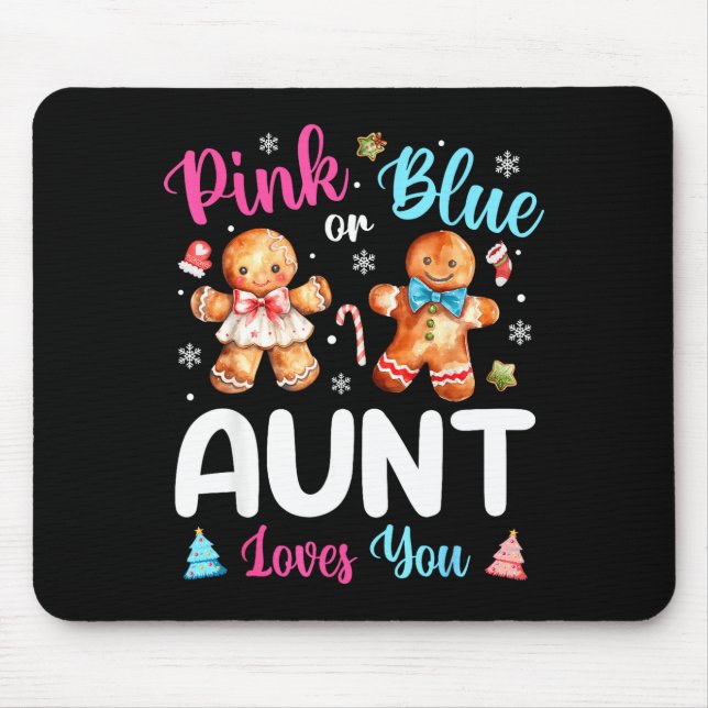 Mousepad Nk Or Blue Aunt Loves You Gender Reveal Christmas  (Frente)