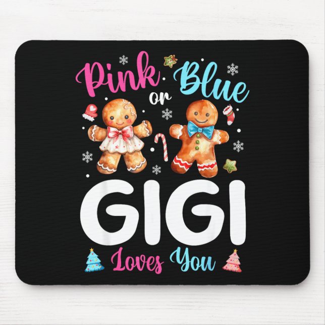 Mousepad Nk Or Blue Gigi Loves You Gender Reveal Christmas  (Frente)