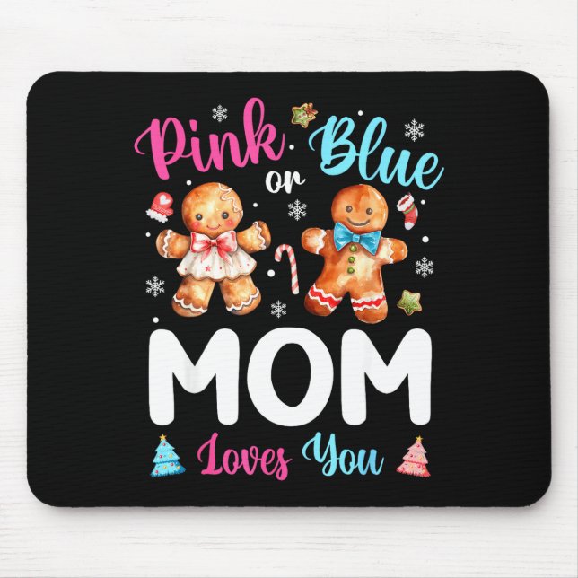 Mousepad Nk Or Blue Mom Loves You Gender Reveal Christmas  (Frente)