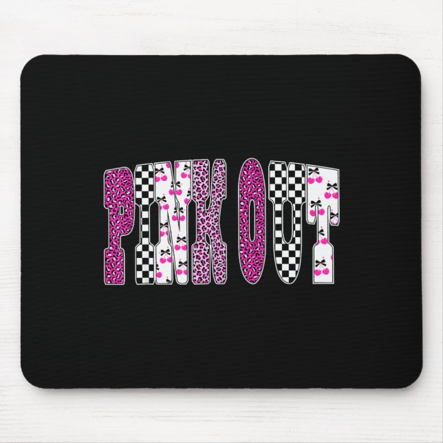 Mousepad Nk Out Leopard Checkered Breast Cancer Football Ga (Frente)