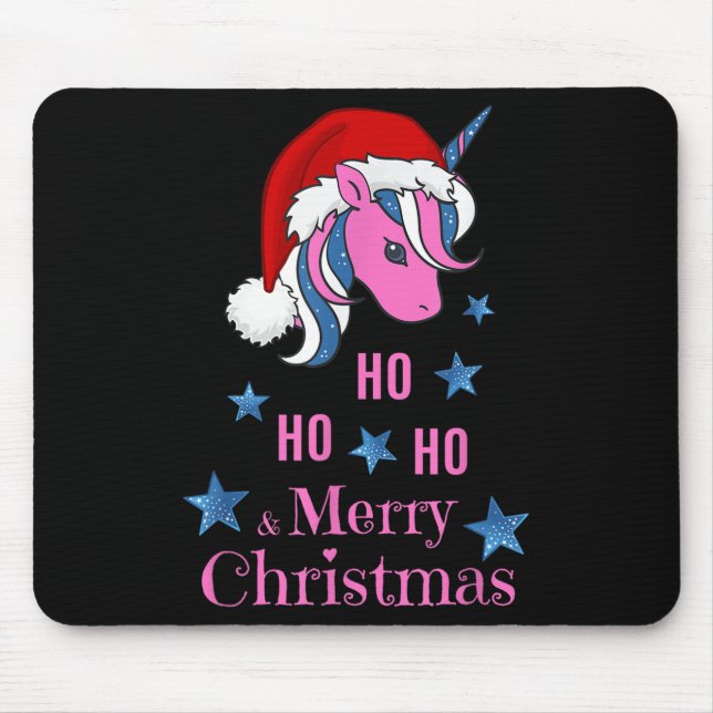 Mousepad Nk Unicorn Santa Merry Christmas  (Frente)