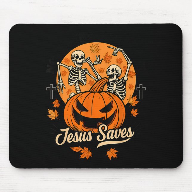 Mousepad No Bones About It Jesus Saves Christian Halloween  (Frente)