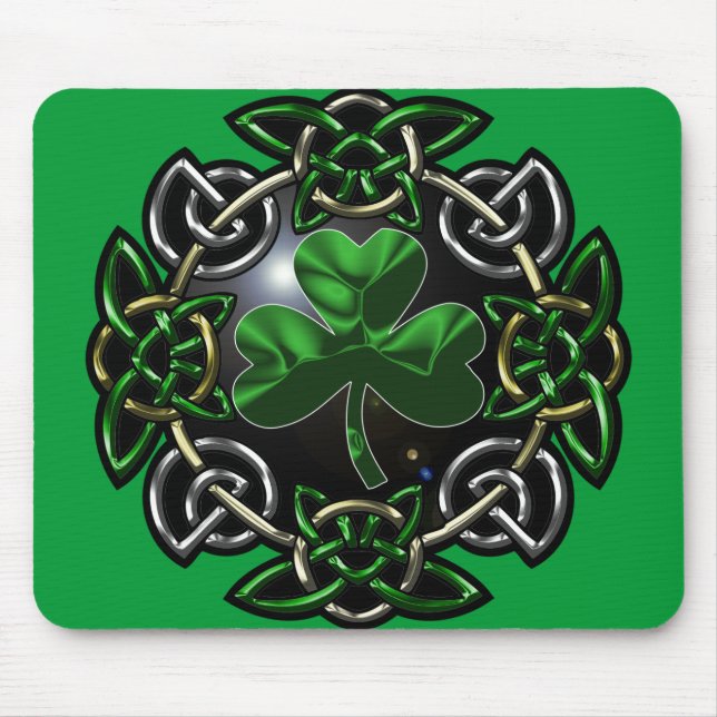 Mousepad Nó do céltico do dia de St Patrick (Frente)