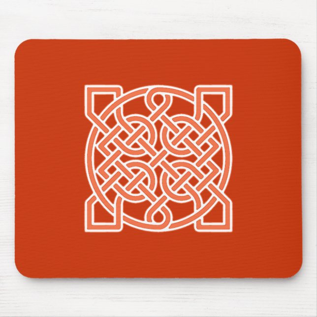 Mousepad Nó do Marinheiro Celta, Laranja-mandarim e branco (Frente)