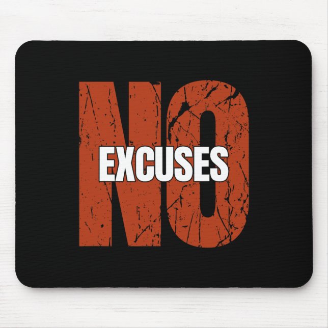 Mousepad No Excuses Inspirational Saying Motivational Gym W (Frente)