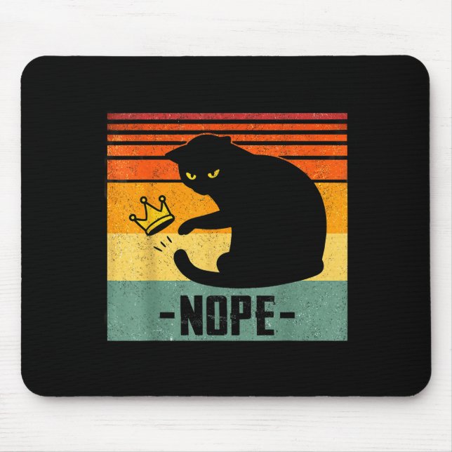 Mousepad No Kings In America Black Cat Funny Cat Kicking Cr (Frente)