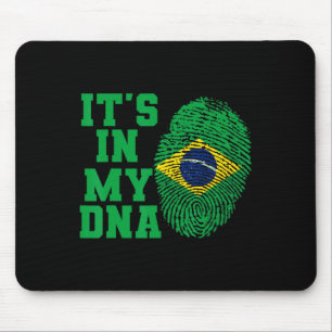 Mousepad No Meu Adn Brasil, Bandeira Corta Vintage Brasilei