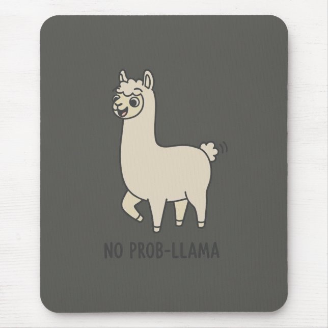 Mousepad "No Prob-Llama" Cute Llama Doodle - Chill Vibe (Frente)