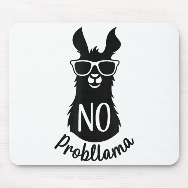 Mousepad No Probllama Gift Humor Word Game Lama No Problema (Frente)