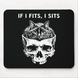 Mousepad (no verso) se couber eu sento caveira de gato pret