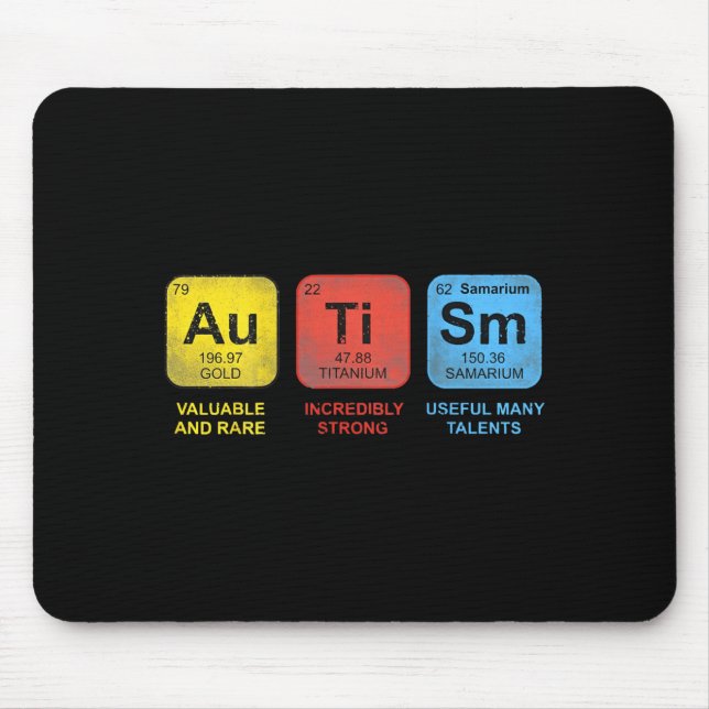 Mousepad (no verso) tabela periódica de conscientização sob (Frente)