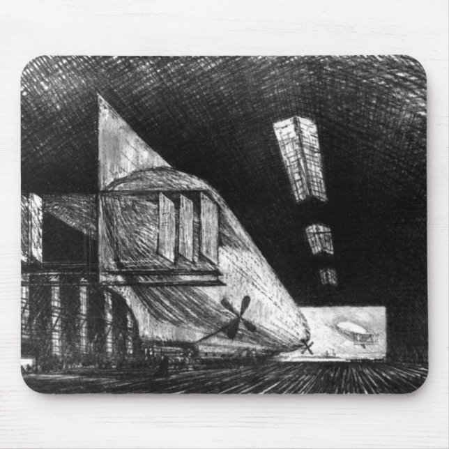 Mousepad No Zeppelin Shed, Leipzig - Joseph Pennell (Frente)