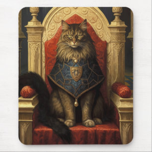 Mousepad Nobre Trono de Gato Maine Coon Impressão de Arte