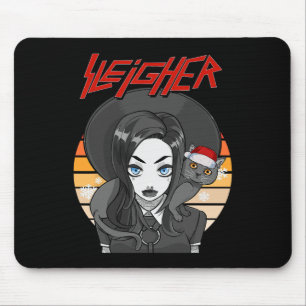 Mousepad Noel Claus Metal Natal Engraçado Gótico Gi