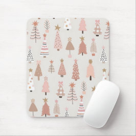 Mousepad Noël Scandinave Sapins Roses