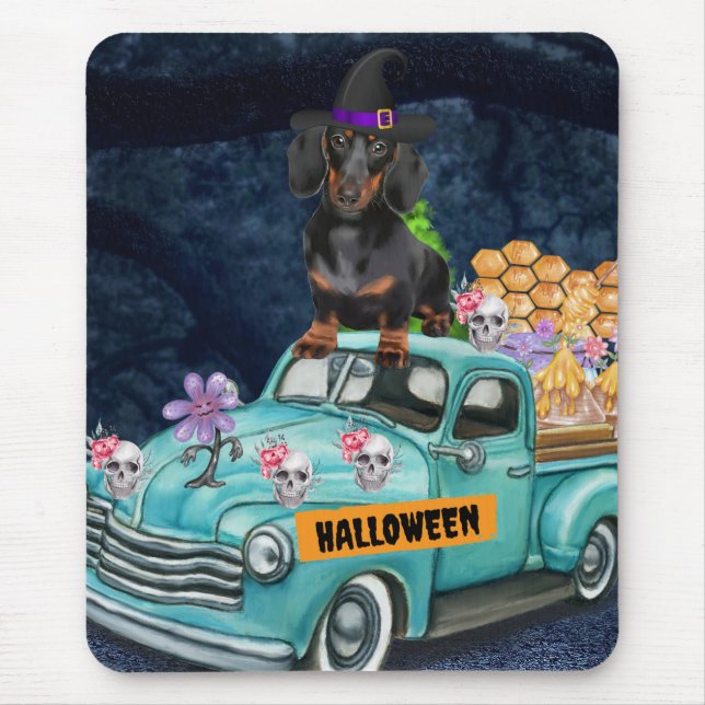 Mousepad Noite Assustadora do Carro de Halloween (Frente)