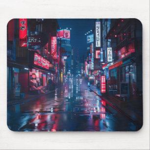 Mousepad Noite de Cidade de Cyberpunk Asiática