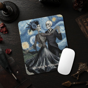 Mousepad Noite de Dança dos Esqueletos sob o Céu Estilo Van