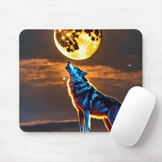 Mousepad Noite de Sussurro: Pad do Mouse Wolf Moon (Com mouse)