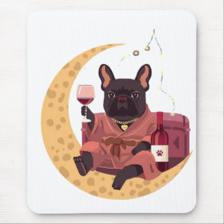Mousepad Noite de Vinho da Mamãe do Bulldog Francês