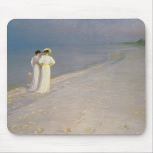 Mousepad Noite do verão na praia do sul de Skagen